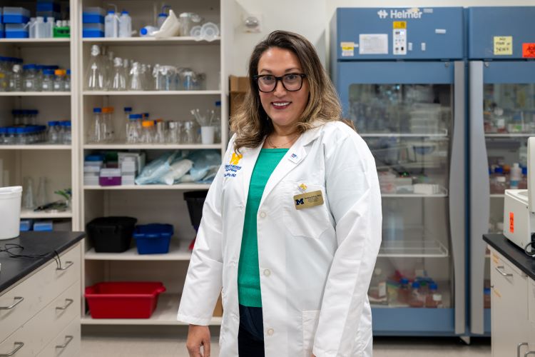 Dr. Analisa DiFeo in her lab at the North Campus Research Complex at U-M.